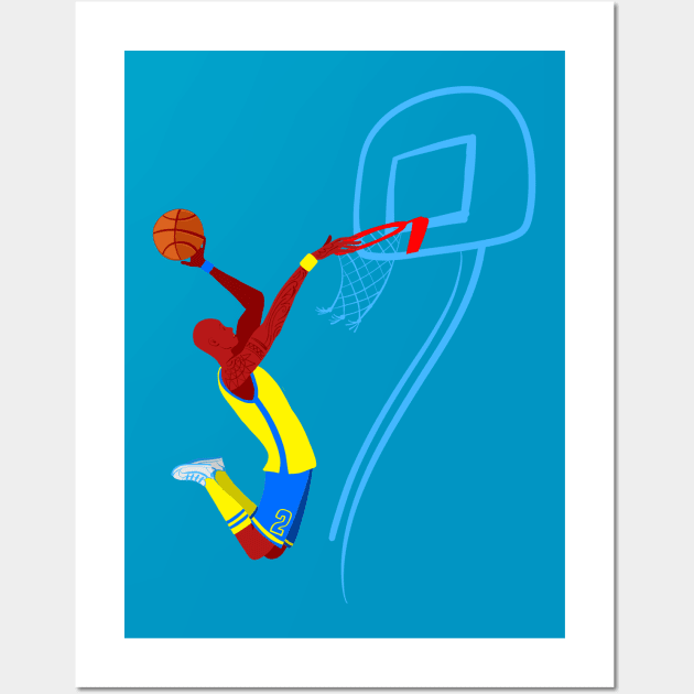 basketball player in the big jump Wall Art by duxpavlic